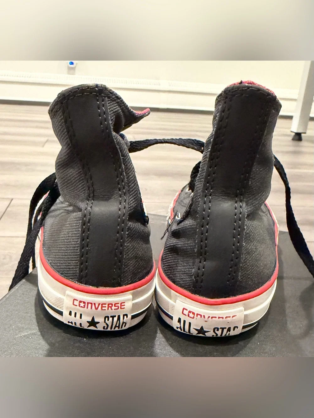 Kids Converse High-Top Sneakers - Black with Red Trim